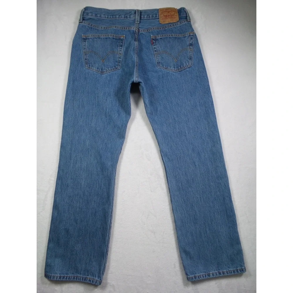 Levis 501 Jeans Mens Size 35 x 30 Blue Denim Classic Straight Leg Button Fly
